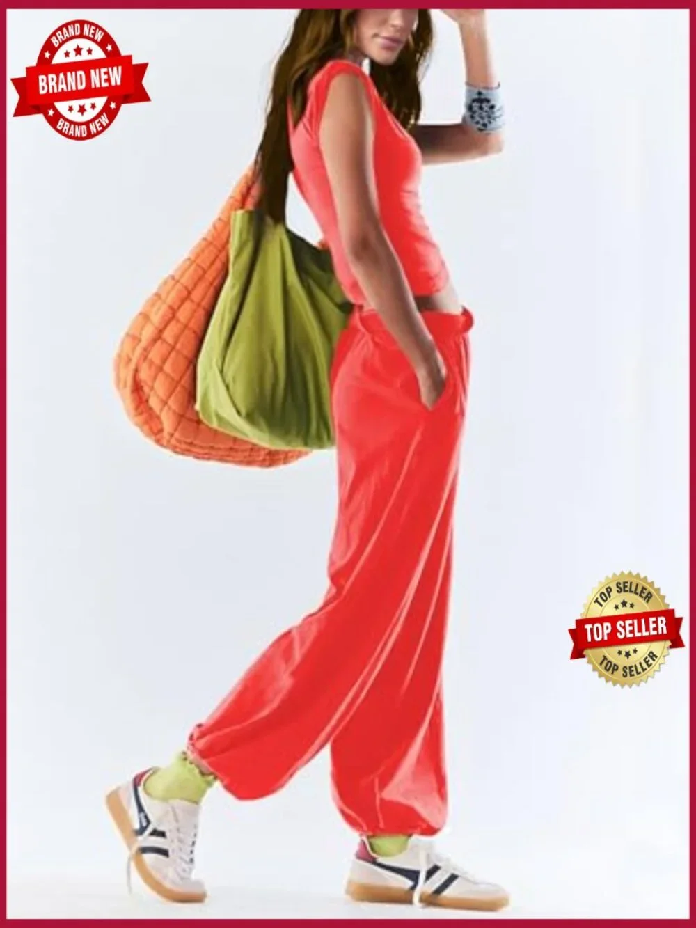 Women's 2 Piece Loungewear Set Crop Top Jogger Sweatpant Matching Sweatsuit
